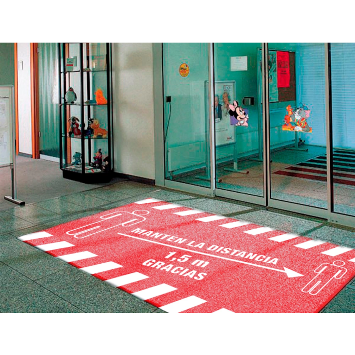 Novus dahle Alfombra de suelo Novus Manten la Distancia Fondo Rojo 85x150 cm 3