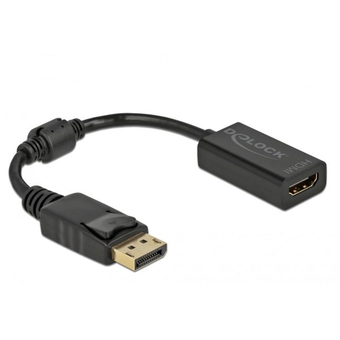 Adaptador DisplayPort a HDMI DELOCK 61011 Negro 15 cm