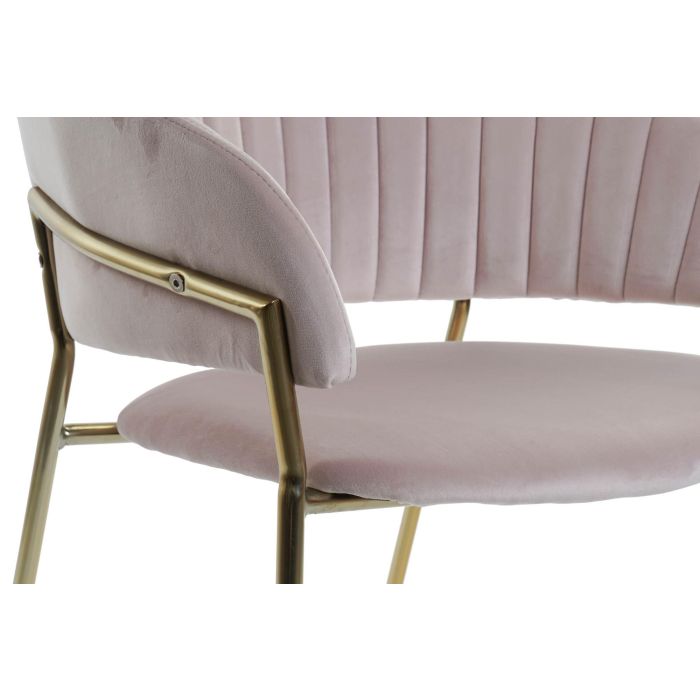 DKD Home Decor Silla Rosa Palo Dorado 53 x 73 x 58 cm (2 Unidades) 3