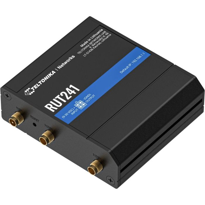 Teltonika RUT241 Router LTE Industrial WiFi, Negro, Carcasa Aluminio, Montaje Carril DIN 5 Teltonika RUT241 Router LTE Industrial WiFi, Negro, Carcasa Aluminio, Montaje Carril DIN 5