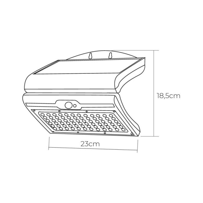 Aplique solar 6w 430lm 6.500k con sensor, color blanco 7