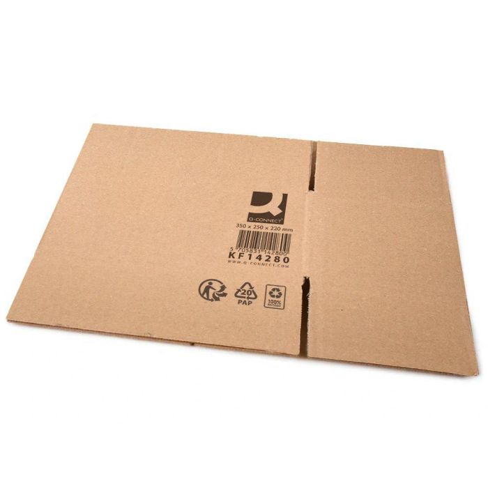 Caja Para Embalar Q-Connect Americana Carton Reciclado Canal Simple 5 mm Color Kraft 350x250x220 mm 25 unidades 7