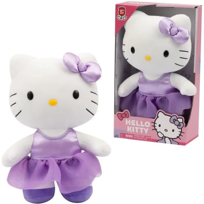 Gptoys Peluche Hello Kitty HKT121 Vestido de Satén Morado 30 cm A Partir de 3 Años 1