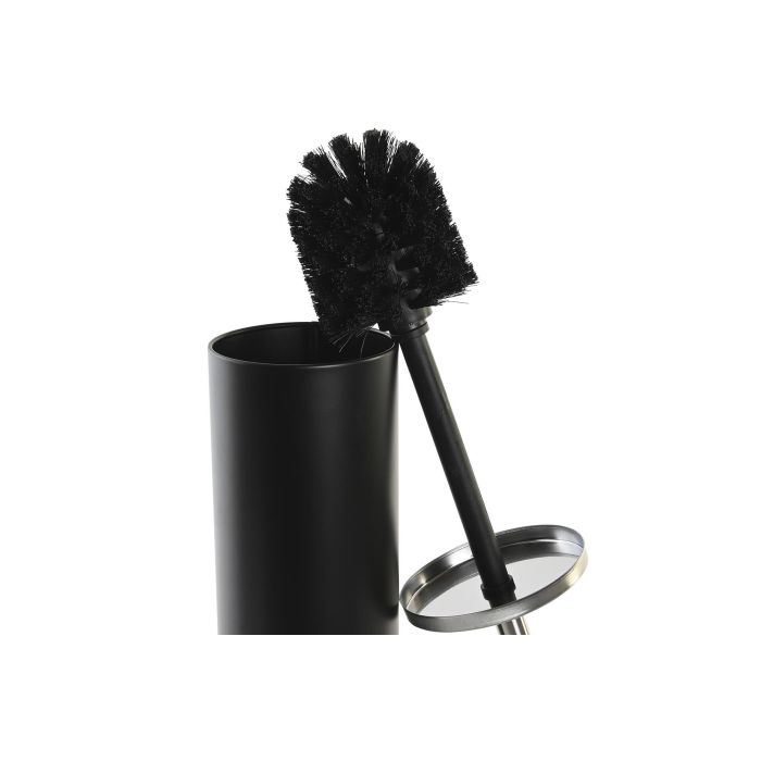 DKD Home Decor Escobillero Loft para Baño de Metal y Acero Inoxidable - Colores Negro y Plateado - Medidas 10 x 38.4 x 10 cm 2