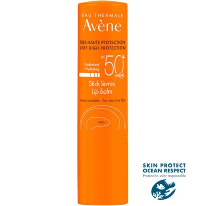 Avène Bálsamo Labial Protector Solar SOLAIRE SPF50+ Stick Alta Protección UVA/UVB Labios Sensibles Hidratante Resistente al Agua 3g