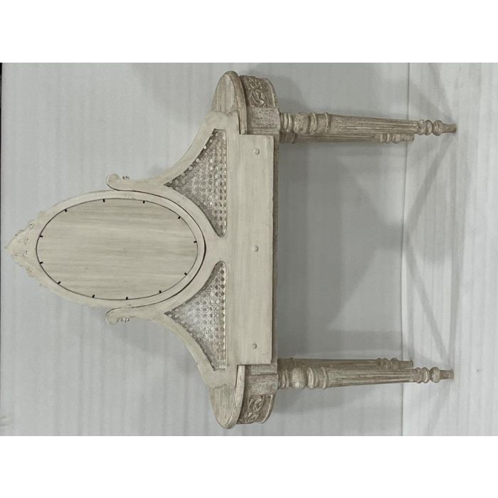 DKD Home Decor Tocador Romántico Beige con Espejo, 1 Cajón, Madera de Mango y MDF, 114x44x141 cm 2