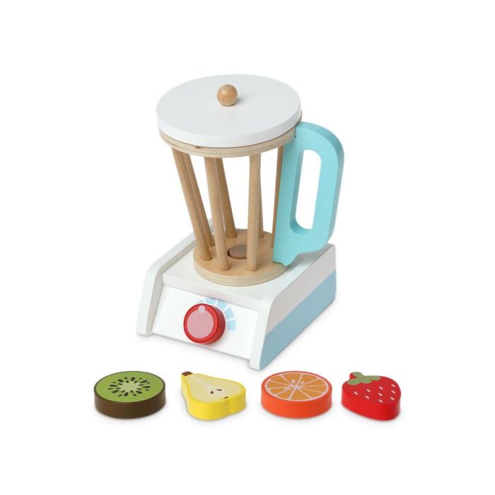 KioKids Batidora de Juguete de Madera, tipo vaso, con 4 Frutas (Kiwi, Fresa, Naranja, Pera). Imitación Cocina para Niños +3 Años. Material Seguro, Multicolor. 2