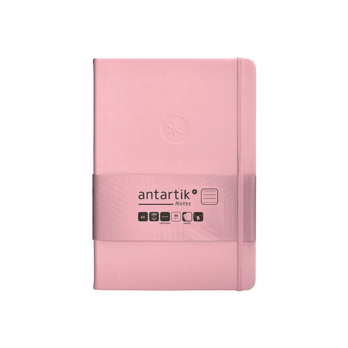 Antartik Cuaderno A5 Tapa Dura Hojas Rayas Rosa Pastel 100 Hojas 80gr FSC 1