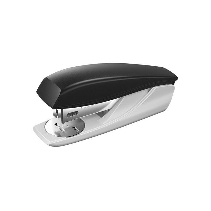 Petrus Grapadora 210 negra, compacta, metal y plástico, para 25 hojas, grapas 22/6, 24/6, 26/6, con extraegrapas