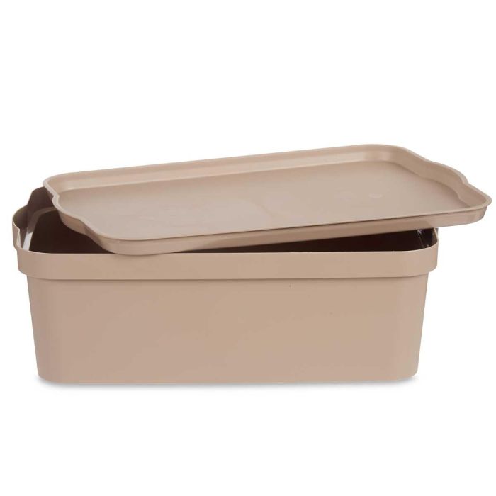 Caja Plastico Con Tapa 14L Beige Kipit 29X14CM (12 Unidades) 2 Caja Plastico Con Tapa 14L Beige Kipit 29X14CM (12 Unidades) 2