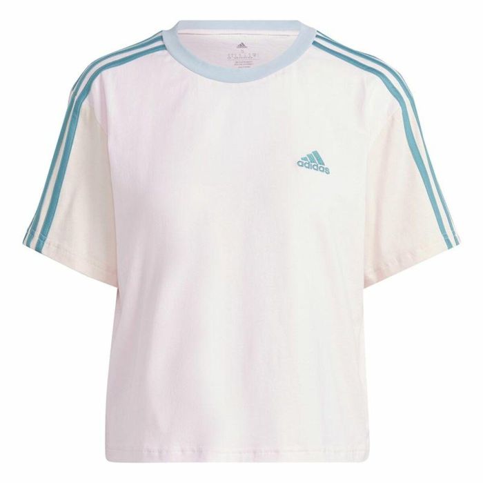Camiseta de Manga Corta Mujer Adidas 3S Cr Blanco 0 Camiseta de Manga Corta Mujer Adidas 3S Cr Blanco 0
