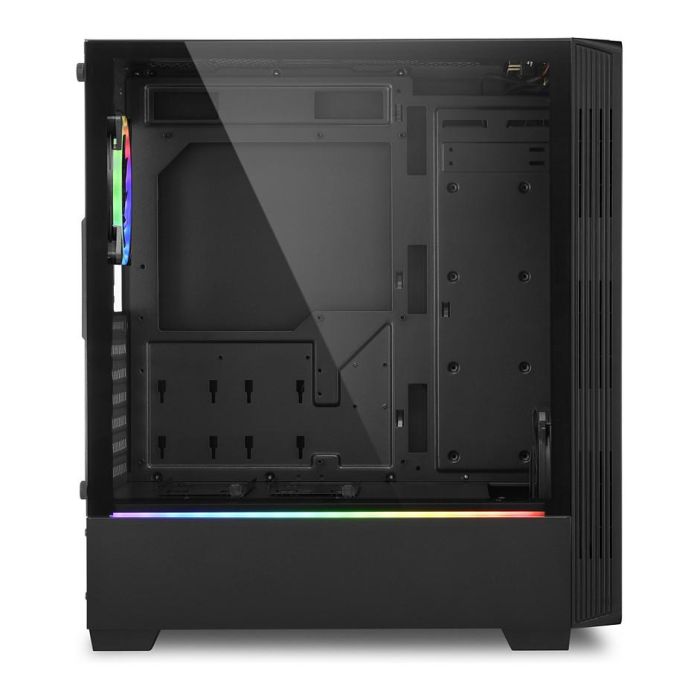 SHARKOON LIT 200 Caja Midi-Tower PC Negra con Iluminación RGB Azul, Verde, Rojo ATX, micro ATX, Mini-ITX