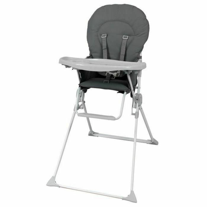 Bambisol Trona fija con balda regulable en profundidad, asiento amplio y ajustable, respaldo alto y gran estabilidad, gris