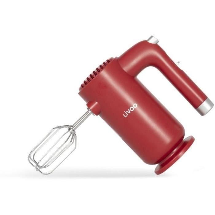 Batidora eléctrica - LIVOO - DOP243R - 250 w - 5 velocidades - Rojo Batidora eléctrica - LIVOO - DOP243R - 250 w - 5 velocidades - Rojo