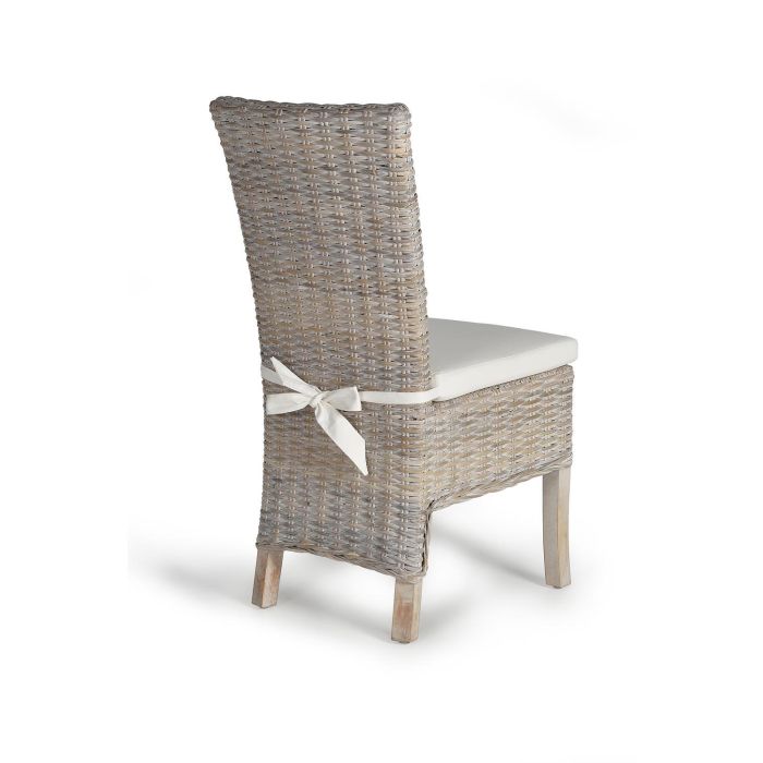 GINER Y COLOMER - Lote de 2 Sillas de Rattan con Cojín, Color Gris, Altura Asiento 47 cm