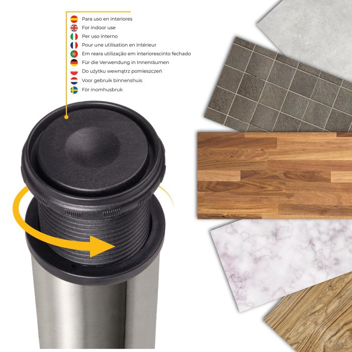 Emuca Lote de 4 patas para mesa, diámetro 60mm, H 710mm, Acero, Níquel satinado 8