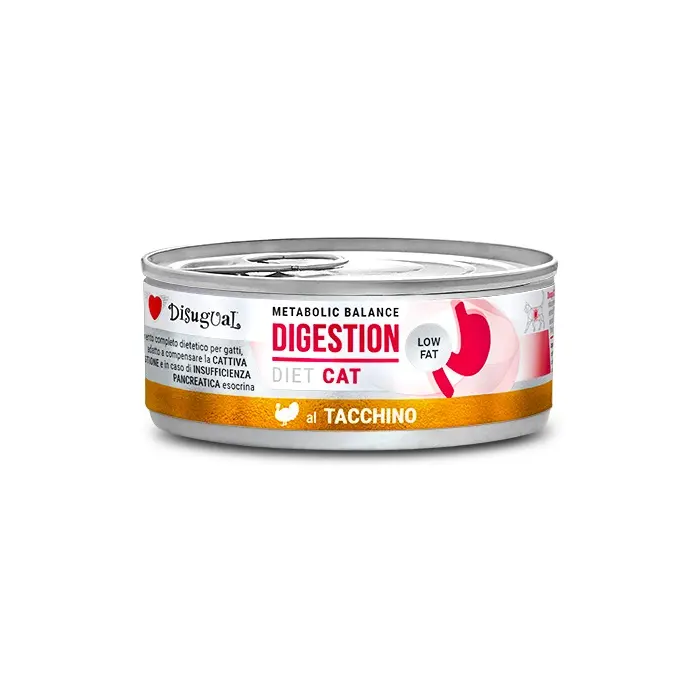 Disugual Diet Cat Digestion Low Fat Pavo 12x85 gr