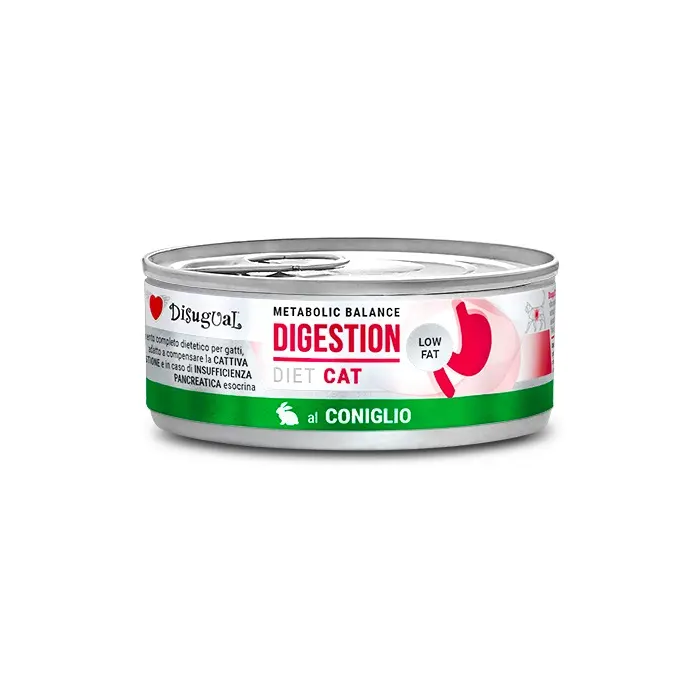 Disugual Diet Cat Digestion Low Fat Conejo 12x85 gr