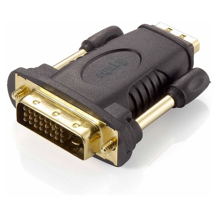 EQUIP Adaptador HDMI a DVI (24+1) Macho a Hembra Negro 1920 x 1200 Pixeles Conectores Chapados en Oro EQUIP Adaptador HDMI a DVI (24+1) Macho a Hembra Negro 1920 x 1200 Pixeles Conectores Chapados en Oro