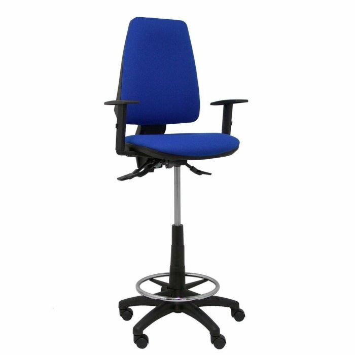 Piqueras y Crespo Taburete Elche S Ergonómico con Aro Reposapiés, Tejido Bali Azul - Fabricado en España Piqueras y Crespo Taburete Elche S Ergonómico con Aro Reposapiés, Tejido Bali Azul - Fabricado en España