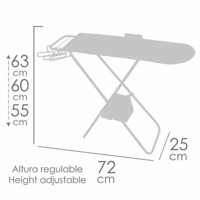 Planchador plegable koala con plancha y perchas 72x25x(55/60/63) cm altura regulable. 3