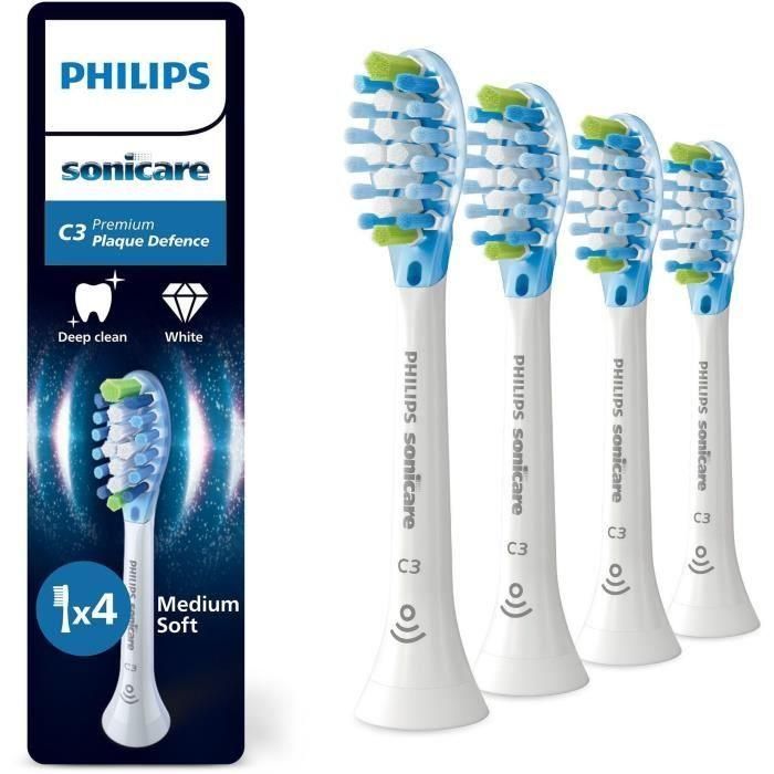 Philips HX9044/87 Cabezales de Recambio para Cepillo Dental Eléctrico Sonicare C3 Blanco - Pack de 4