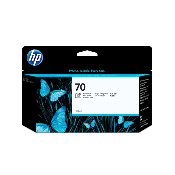HP 70 130-ml Photo Black DesignJet Ink Cartridge cartucho de tinta 1 pieza(s) Original Rendimiento estándar Foto negro HP 70 130-ml Photo Black DesignJet Ink Cartridge cartucho de tinta 1 pieza(s) Original Rendimiento estándar Foto negro