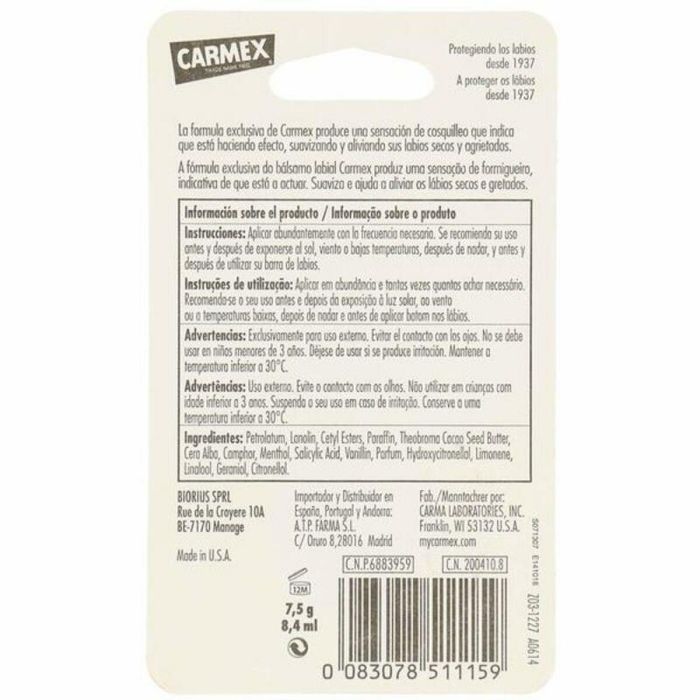 Carmex Bálsamo Labial Clásico Tarro 7.5 gr Blister | Hidrata y Alivia Labios Secos y Agrietados 2