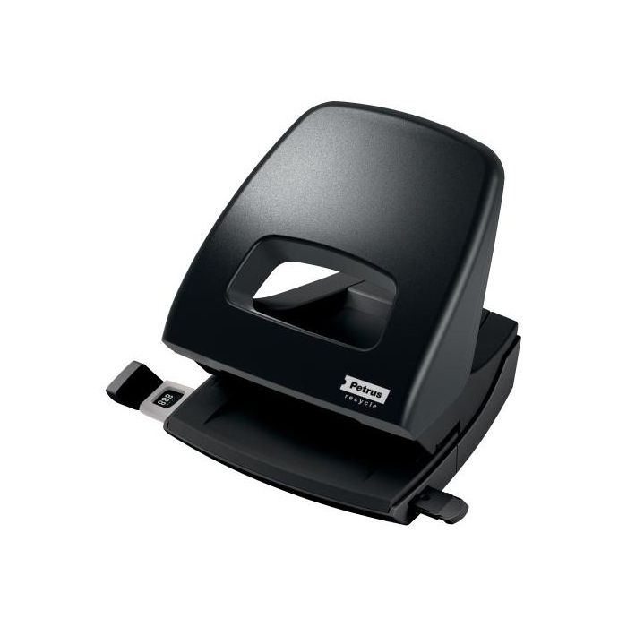 Petrus Taladro de Papel 85 Recycle Negro 25 Hojas Plástico Reciclado