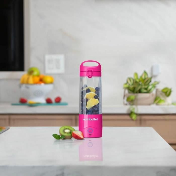 Nutribullet NBP003MA Licuadora Portátil Compacta 70W, 0.475L, Color Rosa, Incluye 1 Botella para Batidos y Smoothies Saludables 3