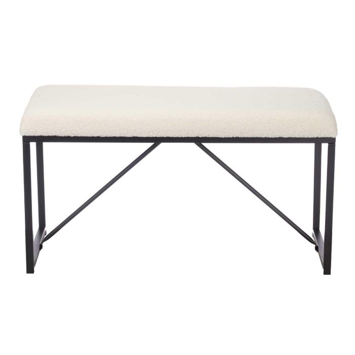 Banco Borreguito Blanco Giftdecor 81x42x38 cm - Metal y Tela 2 Banco Borreguito Blanco Giftdecor 81x42x38 cm - Metal y Tela 2