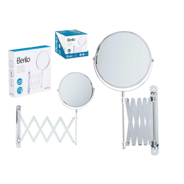 Espejo Extensible Brazo Doble Cara 17 cm - Berilo (6 Unidades) Espejo Extensible Brazo Doble Cara 17 cm - Berilo (6 Unidades)