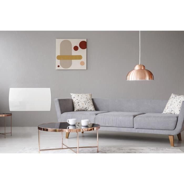 Radiador eléctrico fijo con inercia secado de cerámica 1500W Rubis oceánico - Fachada de vidrio - Blanco - NF Radiador eléctrico fijo con inercia secado de cerámica 1500W Rubis oceánico - Fachada de vidrio - Blanco - NF