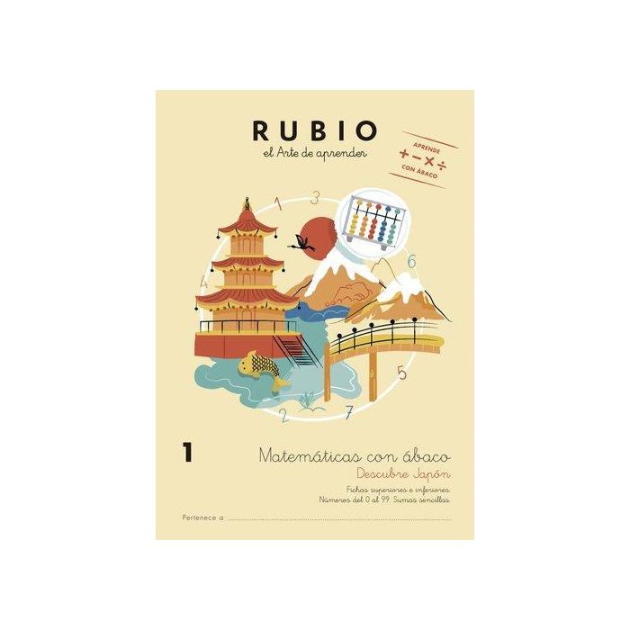 Cuaderno Rubio A4 Matematicas Con Abaco 1 - Descubre Japon (5-6 Años) (Set de 5)