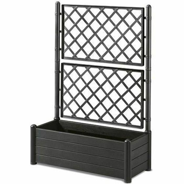 Stefanplast Jardinera Rectangular con Enrejado, Acabado Madera, 100 cm Largo x 43 cm Ancho x 142 cm Alto, 80 L, Grafito Stefanplast Jardinera Rectangular con Enrejado, Acabado Madera, 100 cm Largo x 43 cm Ancho x 142 cm Alto, 80 L, Grafito