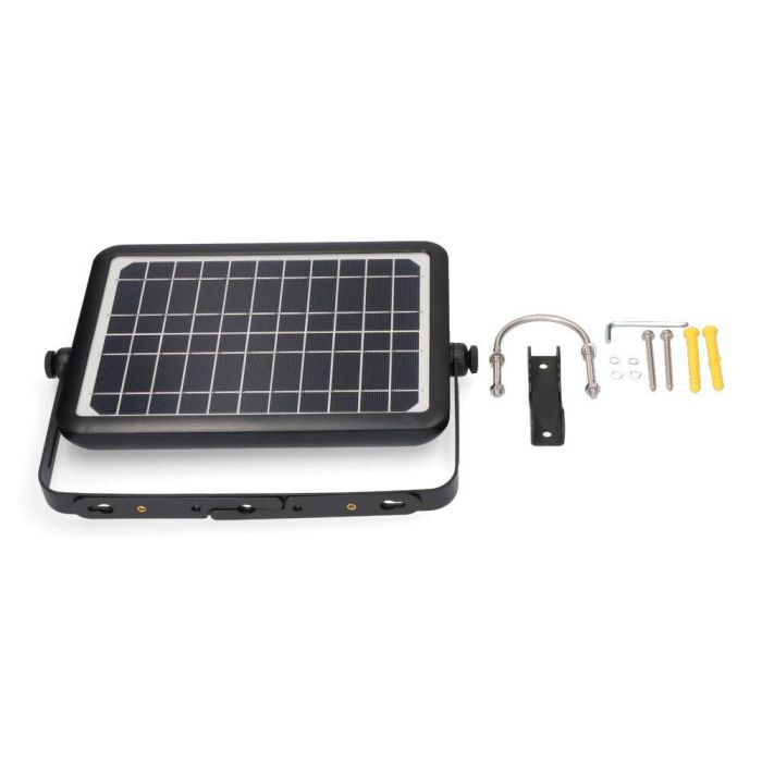 Edm Aplique Multifuncional LED Solar 10W 1150lm Luz Fría 6000K Negro con Sensor de Presencia y Crepuscular IP65 27.5x19.6cm 5