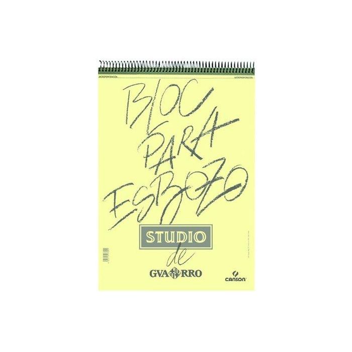 Guarro Bloc Dibujo Artístico DIN A3, Espiral Microperforado, Papel Blanco Natural Grano Ligero 90g/m², 100 Hojas