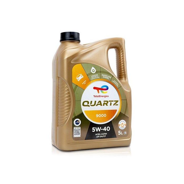 Total Quartz 9000 ACTO95W405L Aceite Motor Sintético 5W-40 5L Gasolina y Diésel, Tecnología AGE-RESISTANCE ACEA A3/B4 API SN/CF Total Quartz 9000 ACTO95W405L Aceite Motor Sintético 5W-40 5L Gasolina y Diésel, Tecnología AGE-RESISTANCE ACEA A3/B4 API SN/CF