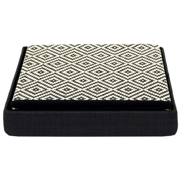 Home Deco Factory Mirage Caja-Puf Plegable Trenzado Negro con Tapa 38x38 cm 4
