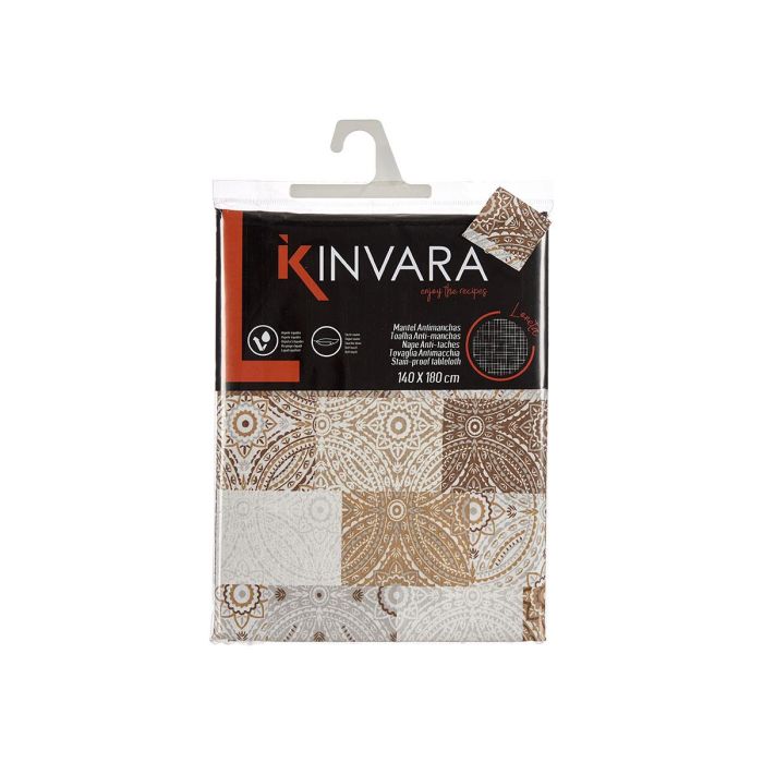 Kinvara Mantel Loneta Antimanchas Azulejo Beige 140x180 cm (Set de 6) 2 Kinvara Mantel Loneta Antimanchas Azulejo Beige 140x180 cm (Set de 6) 2