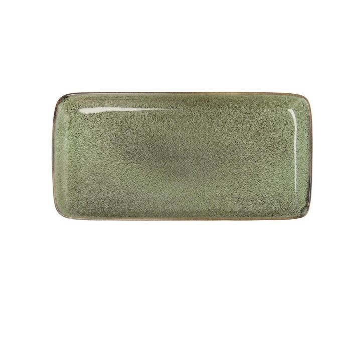 Bidasoa Ikonic Fuente Rectangular Cerámica Verde 28x14 cm