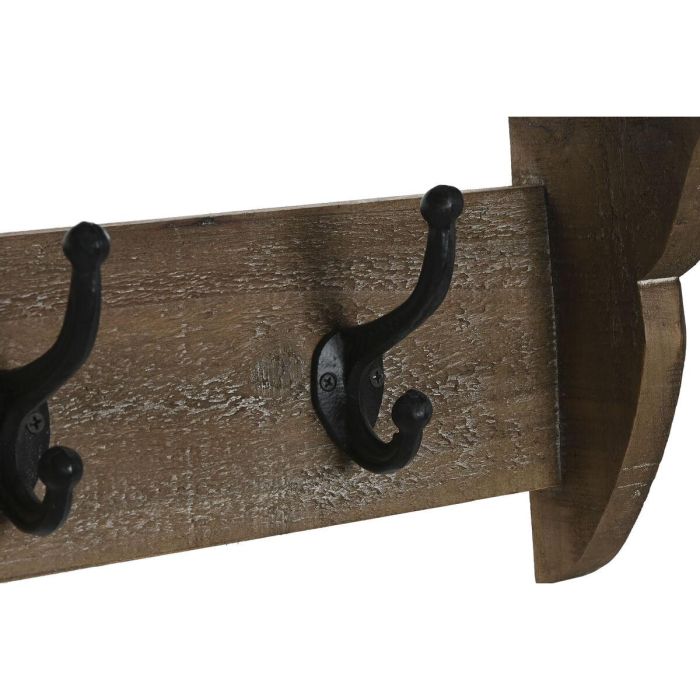 Perchero de Pared Home ESPRIT Marrón Negro Madera Metal 67 x 17 x 27 cm 2 Perchero de Pared Home ESPRIT Marrón Negro Madera Metal 67 x 17 x 27 cm 2