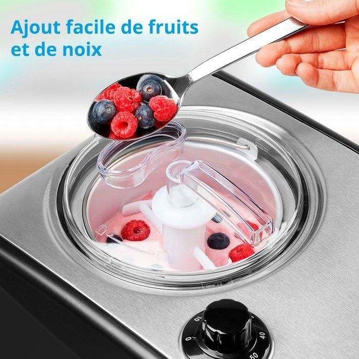 MEDION Heladera y yogurtera eléctrica de aluminio con compresor, máquina para hacer helados con una capacidad de 1,5 litros (corresponde a 3 MEDION Heladera y yogurtera eléctrica de aluminio con compresor, máquina para hacer helados con una capacidad de 1,5 litros (corresponde a 3