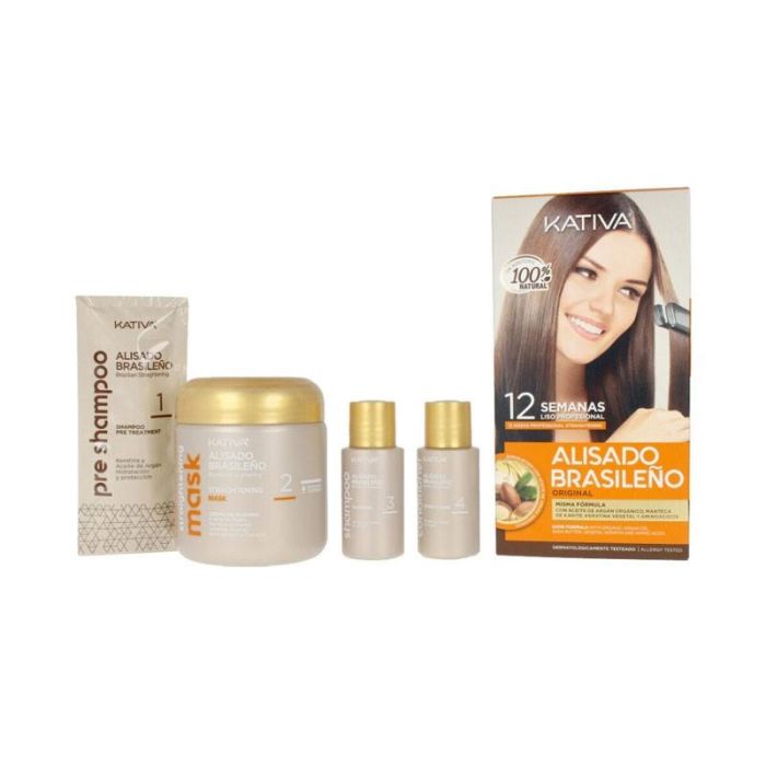 Kativa Kit Alisado Brasileño - Tratamiento sin Formol con Aceite de Argán y Keratina, Efecto hasta 12 Semanas Kativa Kit Alisado Brasileño - Tratamiento sin Formol con Aceite de Argán y Keratina, Efecto hasta 12 Semanas