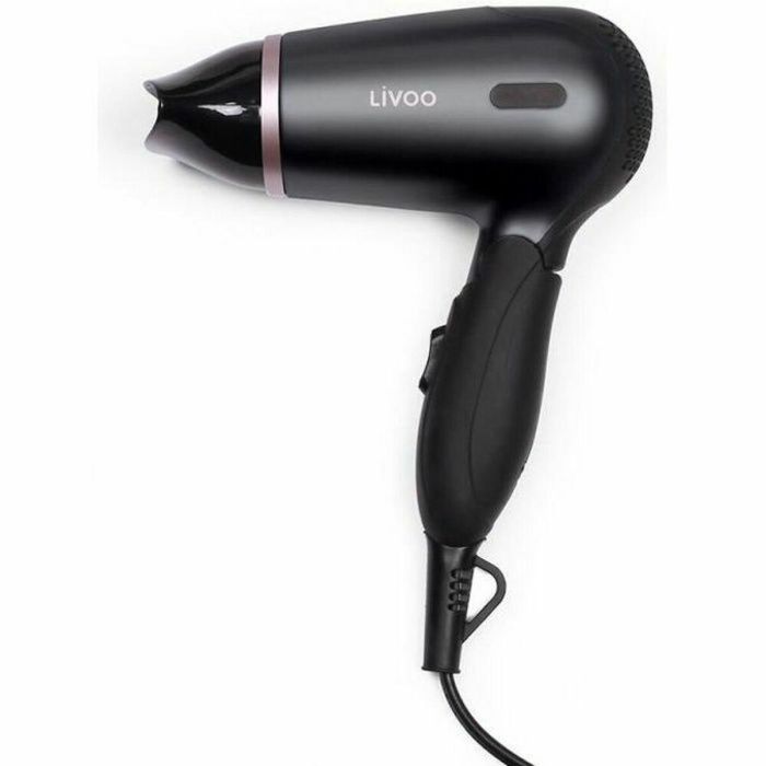 Livoo DOS175 Secador de Pelo de Viaje, Bi-Voltaje 120/230V, Mango Plegable Ergonómico, 2 Velocidades, Concentrador de Aire