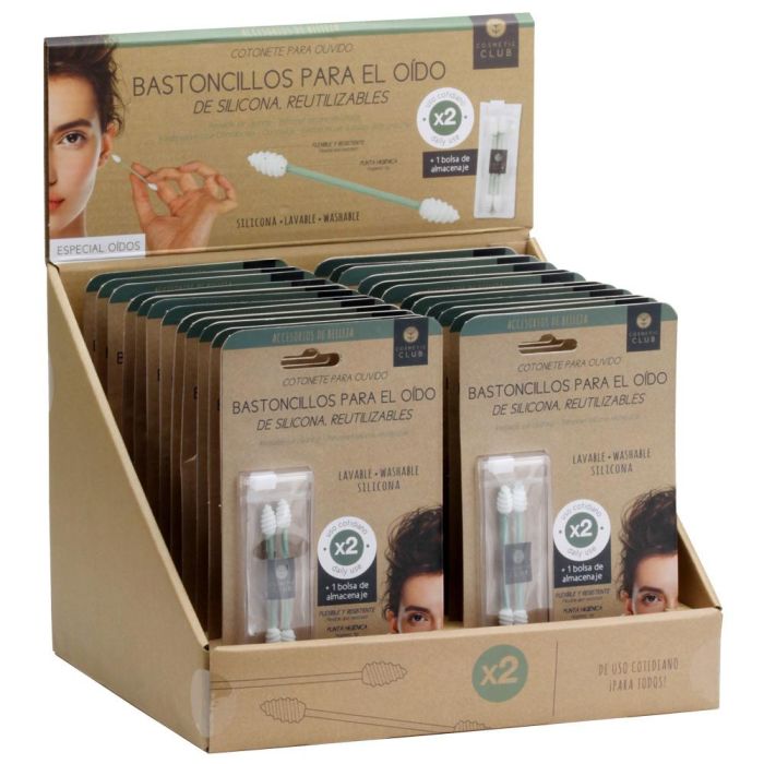 Cosmetic Club Juego de 2 Bastoncillos de Oído Reutilizables de Silicona para Uso Cotidiano 5