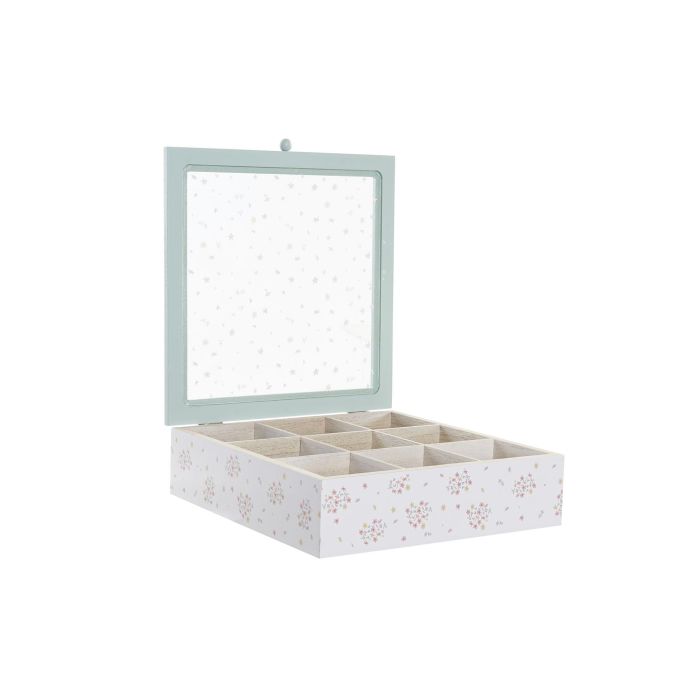 Caja Infusiones Shabby DKD Home Decor Verde Rojo 24 x 7 x 24 cm (3 Unidades) 2