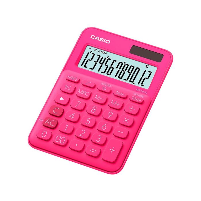 Casio Calculadora De Oficina Sobremesa Fucsia 12 Dígitos Ms-20Uc 1