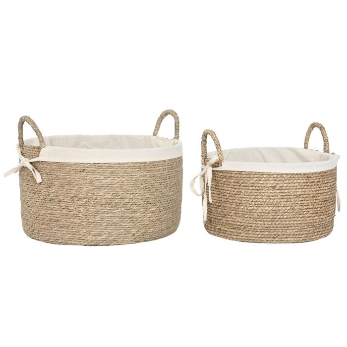 Cesta Cottage DKD Home Decor Natural Blanco 42 x 32 x 42 cm Set de 2 (2 Unidades) Cesta Cottage DKD Home Decor Natural Blanco 42 x 32 x 42 cm Set de 2 (2 Unidades)