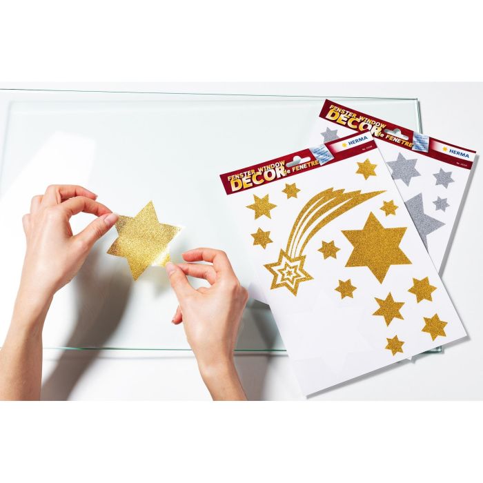 HERMA FENSTERBILD A4 STERNE GOLD 3 HERMA FENSTERBILD A4 STERNE GOLD 3